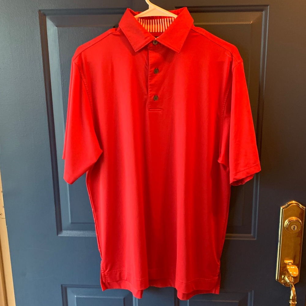 Red Footjoy Golf Polo